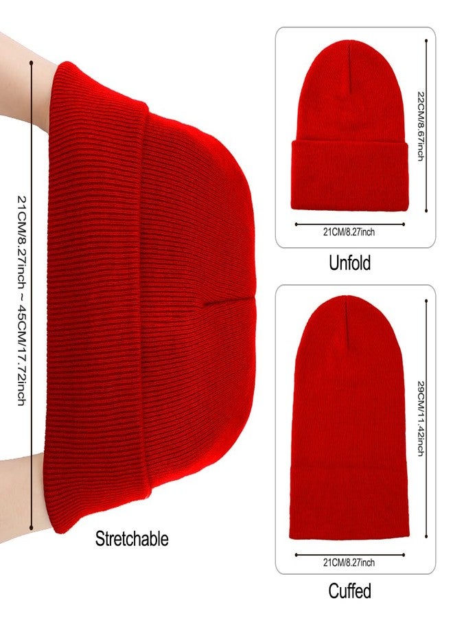 QPIXVB Red Beanie,Valentines Day Gifts for Him,Women Beanies for Winter,Knit Hats for Men,Mens Beanies,Gifts for Old Men,Valentines Day Decor,Halloween Beanie,Santa Hat Adult,Mens Warm Hats - Image 3