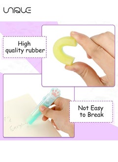 Unique 4 Pcs Cat Paw Erasers, Retractable Eraser for Kids, Gradient Color Erasers, Rainbow Cute Cat Erasers, Push-Pull Rubber Eraser for Students Writing Office School Supplies  - Image 3