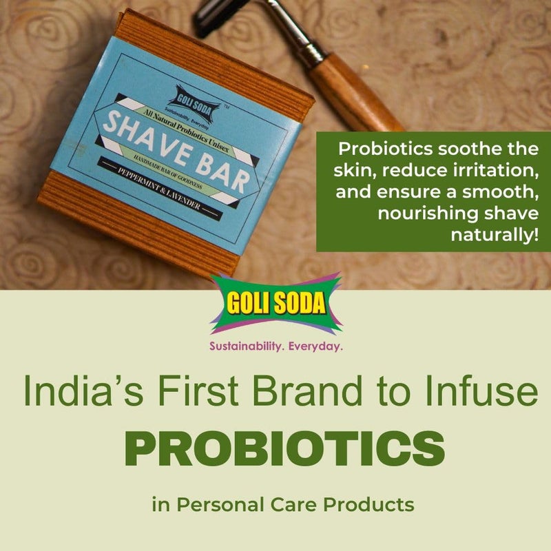 Goli Soda صابون الحلاقة الطبيعي بالكامل من غولي صودا مع عصير الألوة فيرا لجميع الأعمار وأنواع البشرة مع اللافندر والنعناع - عبوة 1 - 90 جرام - Image 2