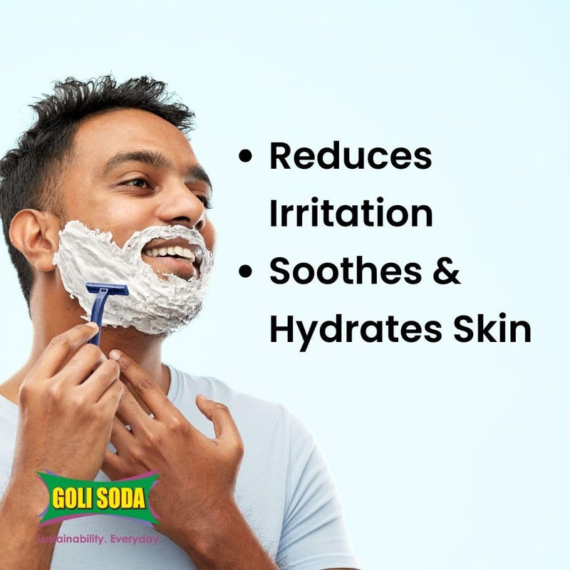 Goli Soda صابون الحلاقة الطبيعي بالكامل من غولي صودا مع عصير الألوة فيرا لجميع الأعمار وأنواع البشرة مع اللافندر والنعناع - عبوة 1 - 90 جرام - Image 5