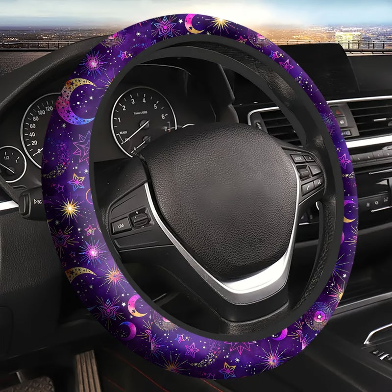 Moon Steering Wheel Cover 15 Inch Non Slip Neoprene Car Protector Accessory - Image 1