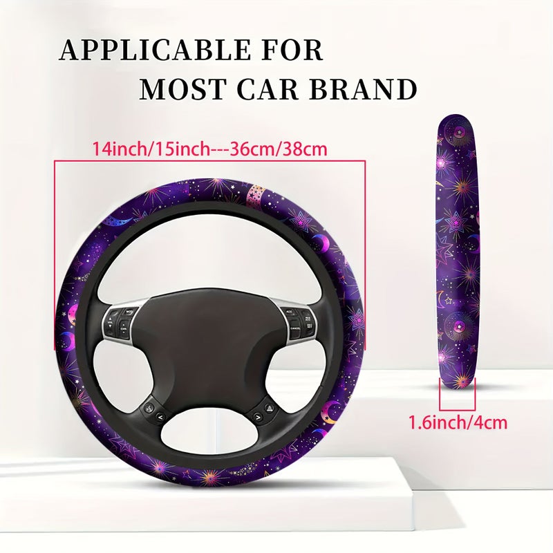 Moon Steering Wheel Cover 15 Inch Non Slip Neoprene Car Protector Accessory - Image 2