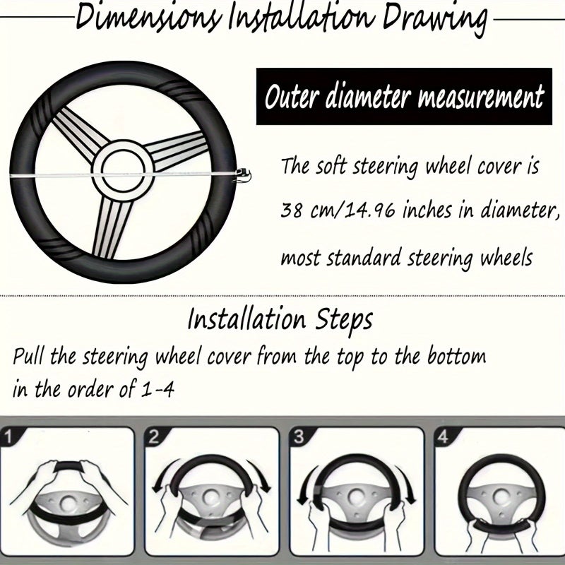 Moon Steering Wheel Cover 15 Inch Non Slip Neoprene Car Protector Accessory - Image 5