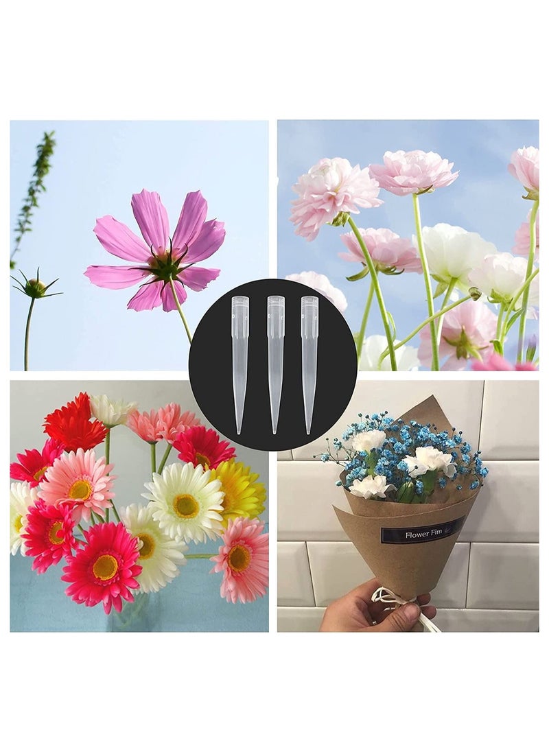 Excefore Flower Water Tubes, 500 Pieces Pointed Floral Water Tubes/Vials for Flower Arrangements, Clear Plastic Flower Water Tubes with Picks, Rose Flower Water Tubes Stems Aqua Picks  - Image 5