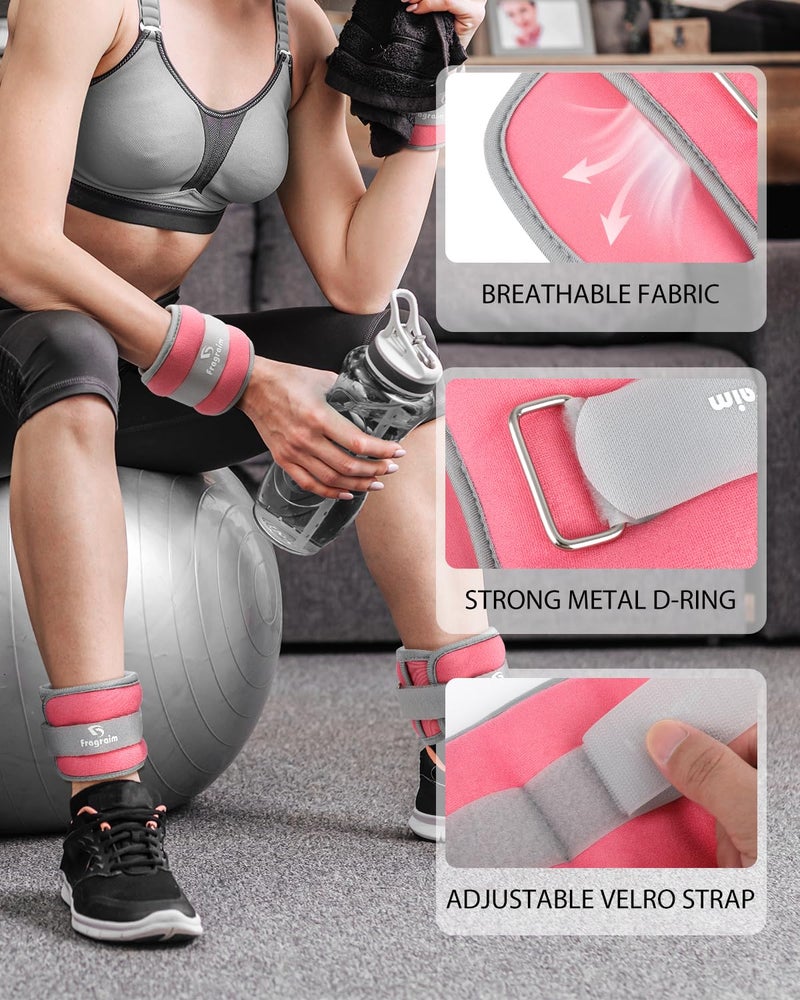 Fragraim Ankle Weights, 0.5 Lb X 2 Wrist Leg Arm Weights for Women and Men, Comfortable and Soft, Pretty Sturdy, Perfect for Dancing, Running, Walking, Fitness, Workout, Physical Therapy - Pink - Image 3