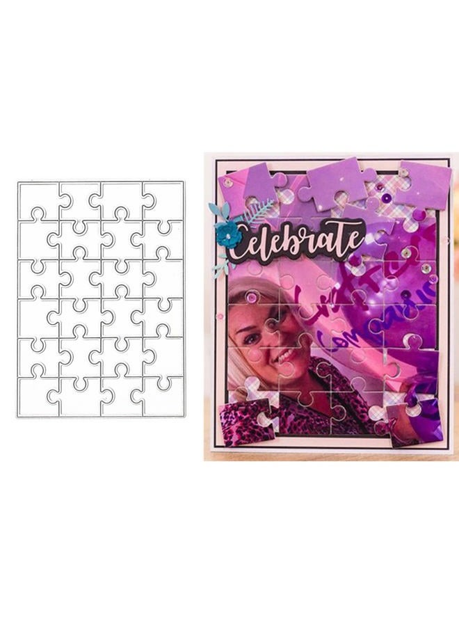 hinana Rectangle Puzzle Frame Metal Die Cuts,Rectangle Puzzle Background Cutting Dies Cut Stencils for DIY Scrapbooking Photo Decorative Embossing Paper Dies for Scrapbooking Card Making - Image 1