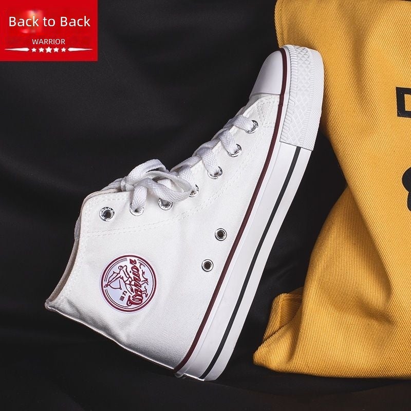 Warrior High-top canvas shoes for women, spring/autumn couple’s shoes, fashionable and trendy unisex footwear, versatile white sneakers for students. - Image 1