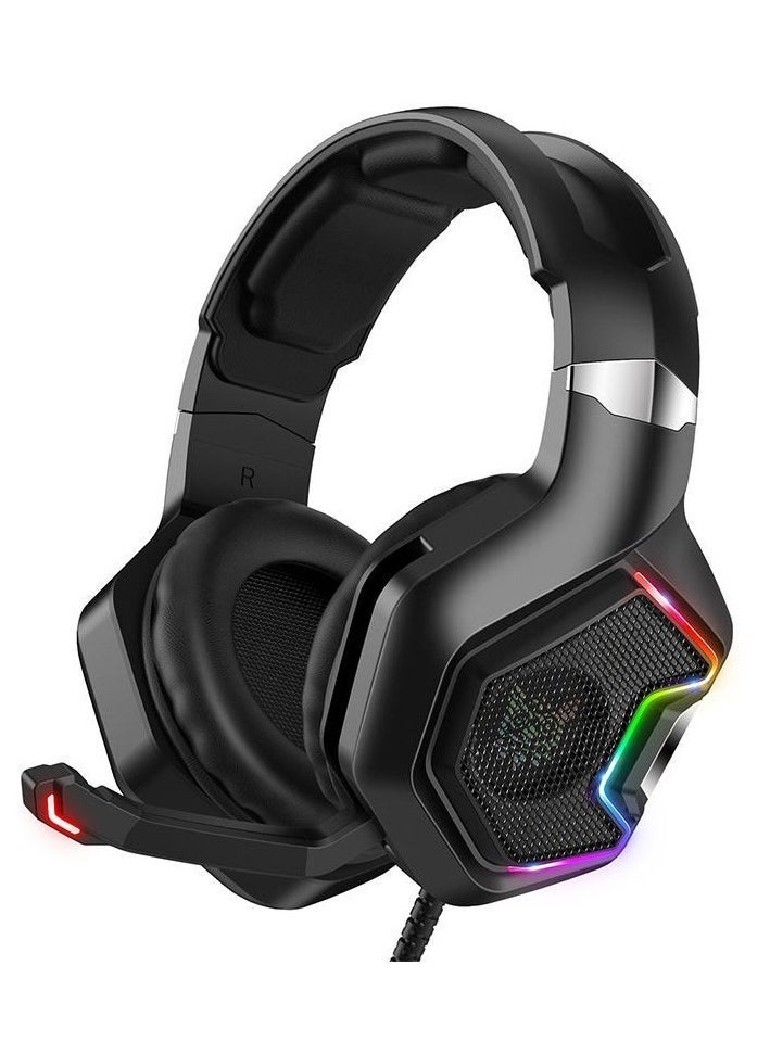 TIGER K10 Pro Gaming Headset with RGB Light – Surround Stereo Sound, Wired Headphones with Adjustable Mic, Comfortable Fit, Noise-Canceling, Compatible with PS4, Xbox One, PC, and Mobile Gaming - Image 1