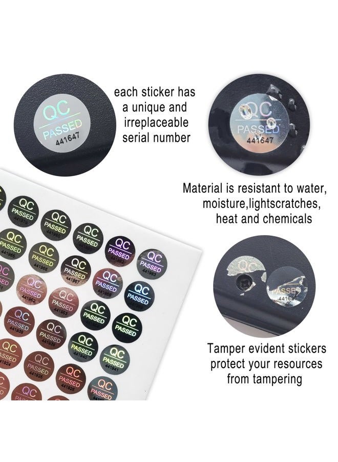TLK&FBB 1700pcs 0.39 inch QC Passed Tamper Proof Stickers Silver High Security Tamper Evident Warranty Void Hologram Labels w/Unique Sequential Serial Numbering - Image 3