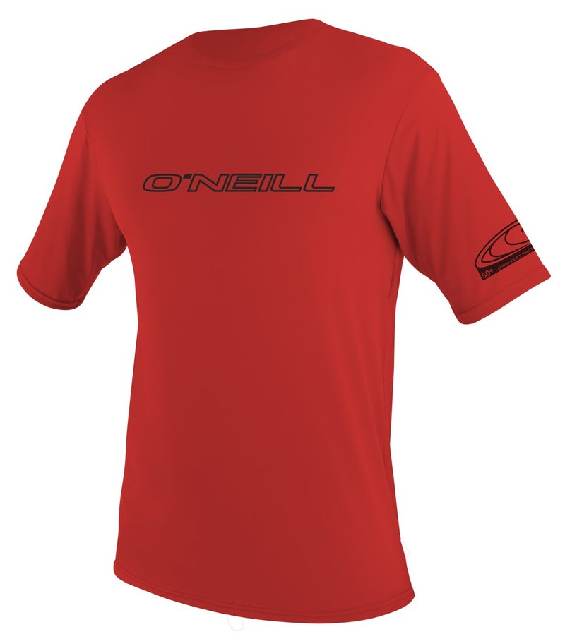 O'Neill Wetsuits Men's Basic Skins UPF 50+ Short Sleeve Sun Shirt, Red, XX-Large - Image 1