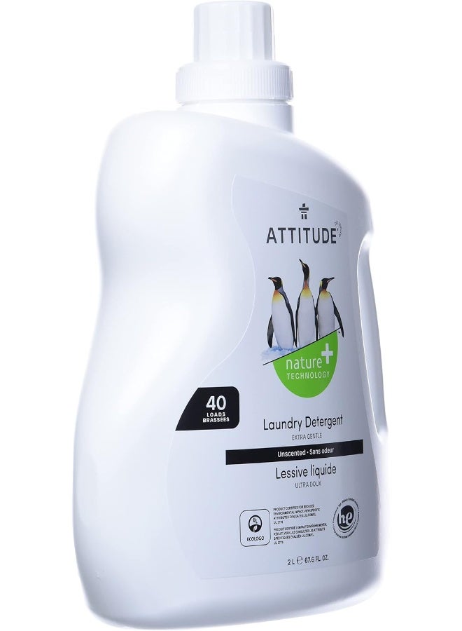 ATTITUDE Liquid Laundry Detergent, EWG Verified Laundry Soap, HE Compatible, Vegan and Plant Based Products, Cruelty-Free, Unscented, 40 Loads, 67.6 Fl Oz - Image 4