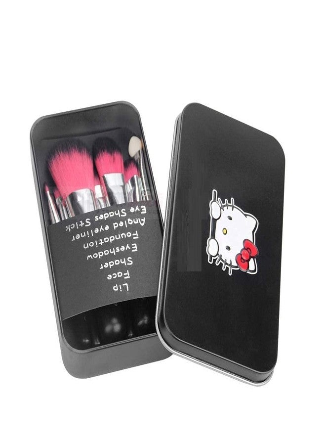Tuch-much Tuch - Much Make Up Brush Mini Laptop + Hello Kitty Make Up Brush Set of 7 (Black) + 2 Puff (4 Items in the Set)| Bristle Makeup Brush Kit With Storage Box and Sponge Puff - Image 4