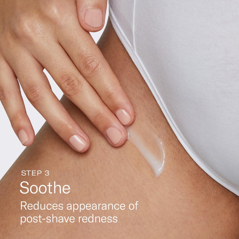 Flamingo Pubic Hair Razor for Women, Shaving Kit, 1 Razor, Exfoliating Shaving Gel 5 fl oz - Restorative Post Shave Serum 1.7 fl oz, Starter Set, Full Kit - Image 5