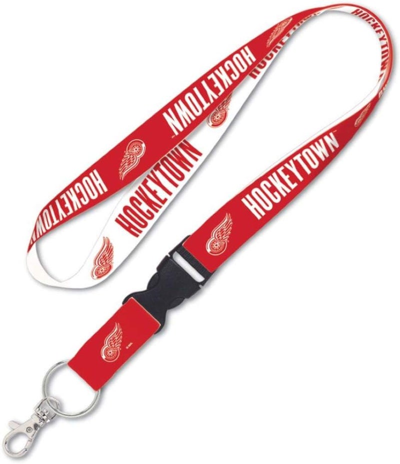 NHL Detroit Red Wings Hockeytown Lanyard, 1-Inch Width, Detachable Buckle