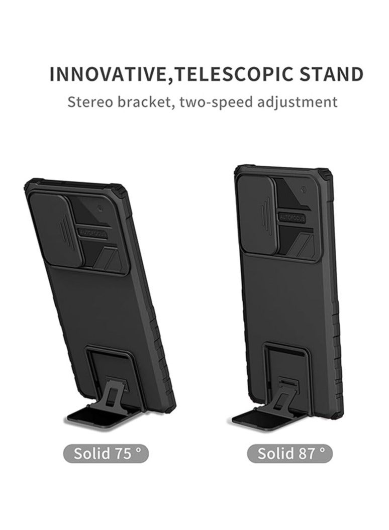 General Samsung S24 Ultra Stand Case with Camera Slide Cover, Galaxy S24 Ultra Case with Built-in Bracket, Shock and Drop Hard PC Phone Case  - Image 2