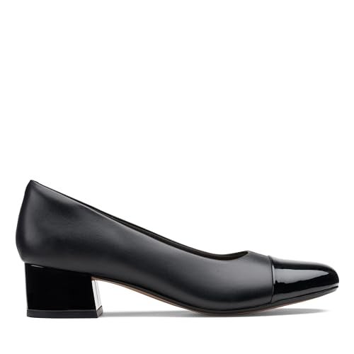 Clarks Women's Marilyn Sara Pump, Black Leather/Synthetic Combination, 11 Wide - Image 2