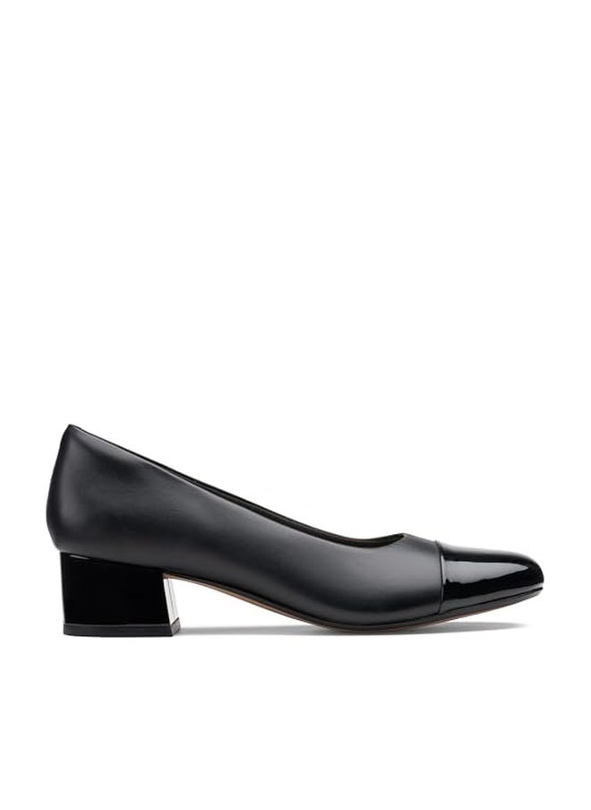 Clarks Women's Marilyn Sara Pump, Black Leather/Synthetic Combination, 11 Wide - Image 1