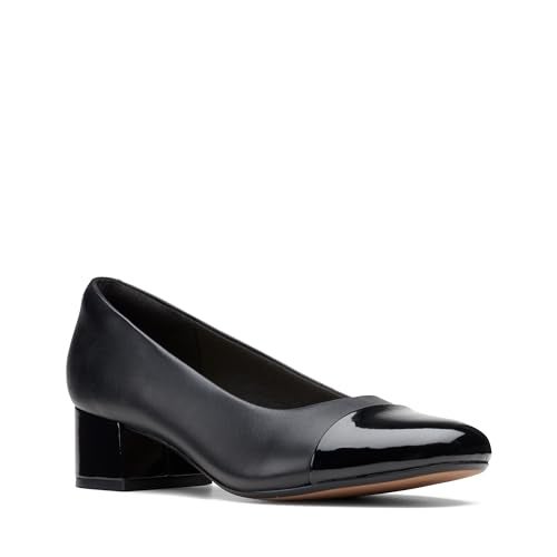 Clarks Women's Marilyn Sara Pump, Black Leather/Synthetic Combination, 11 Wide - Image 3