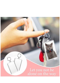SYOSI 25 Pieces Acrylic Photo Frame Keychain Holder DIY Clear Acrylic Picture Key Chains  (6.2X3.6cm)  - Image 4