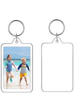 SYOSI 25 Pieces Acrylic Photo Frame Keychain Holder DIY Clear Acrylic Picture Key Chains  (6.2X3.6cm)  - Image 2
