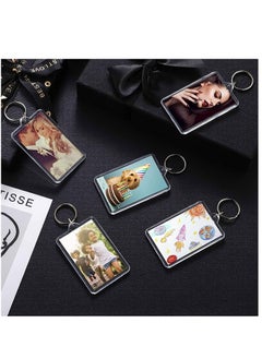 SYOSI 25 Pieces Acrylic Photo Frame Keychain Holder DIY Clear Acrylic Picture Key Chains  (6.2X3.6cm)  - Image 5