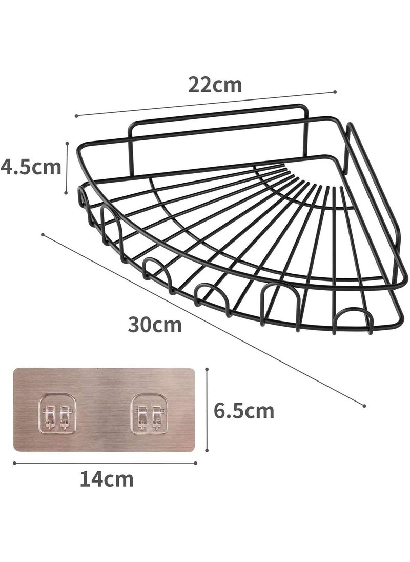 iSTAR iSTAR GI Steel Self-Adhesive Multipurpose Bathroom Corner/Kitchen Corner Storage Organizer Wall Mounted Rack Shelf No Drilling Bathroom Accessories Storage Rack (Black, Pack of 1)  - Image 3