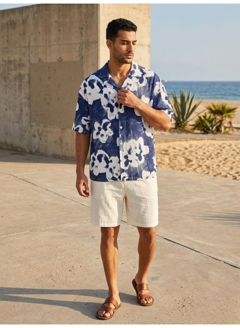 Hikes Men’s Premium Floral Print Shirt – Stretch Polyester Blend, Lightweight Breathable Summer Shirt - Image 3