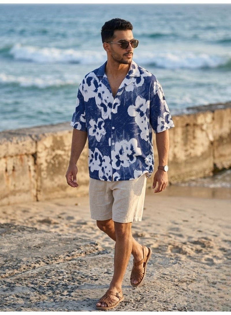 Hikes Men’s Premium Floral Print Shirt – Stretch Polyester Blend, Lightweight Breathable Summer Shirt - Image 4