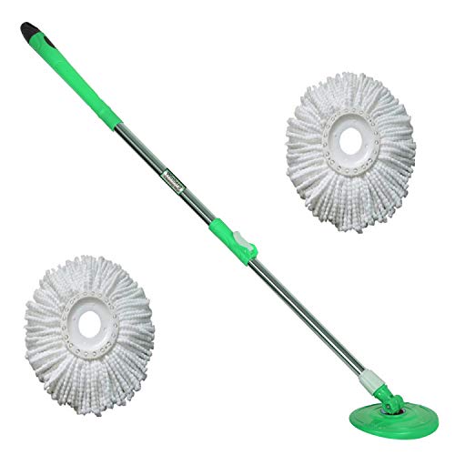 Winberg ® Bucket Mop Rod with 2 Refill 360° Spin Rod Stainless Steel Rod Stick Rotating Pole by Glitter Collection snglrodset23 - Image 1