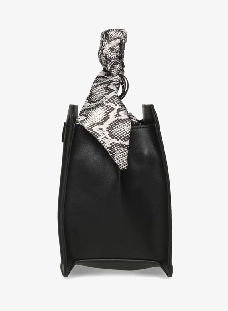 ستيف مادن Bevlynn Black Women's Scarf-Handle Satchel Bag