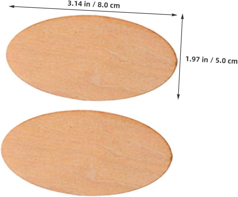 VILLCASE 40pcs 2mm Thick Basswood Oval Wood Pieces for Crafts DIY Wooden Cutout Blanks 50x80mm Oval Wood Panels for Home Decor Wedding and Art Projects - Image 2
