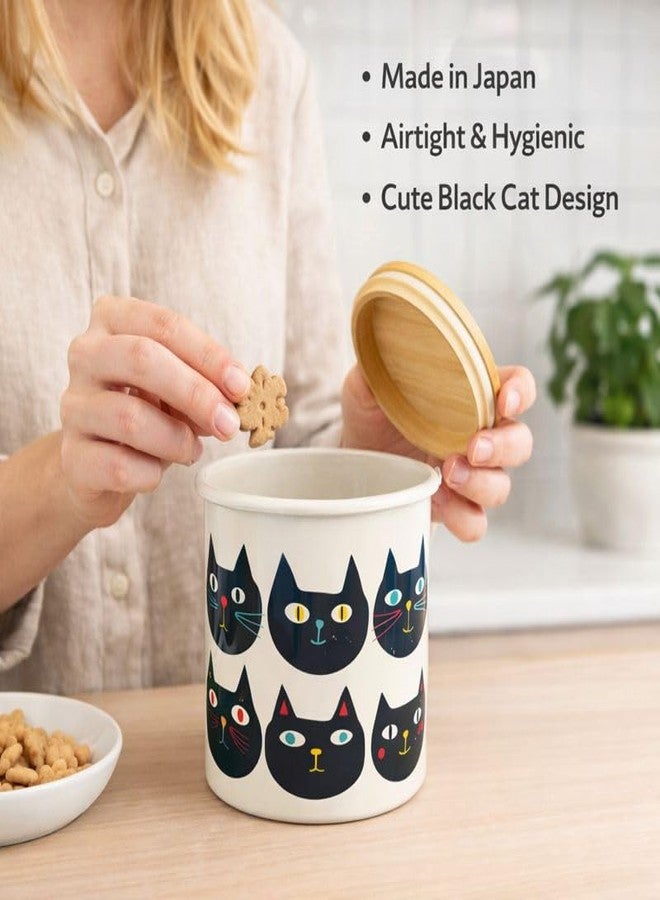 Terra Distribution Cat Cookie Jar with Lid 25 oz [ Made in Japan ] Airtight Cat Treat Jar Cat Treat Container (Cat Faces) - Image 2