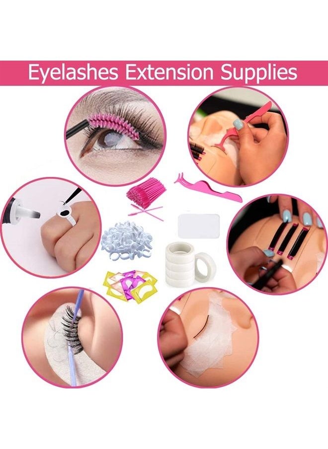 Missicee - Eyelash Extension kit, Missice Professional Eyelashes Kit False Eyelashes Extension Glue Tool Practice Kit for Makeup Practice Eye Lashes Graft with Mannequin Training Head - Image 1