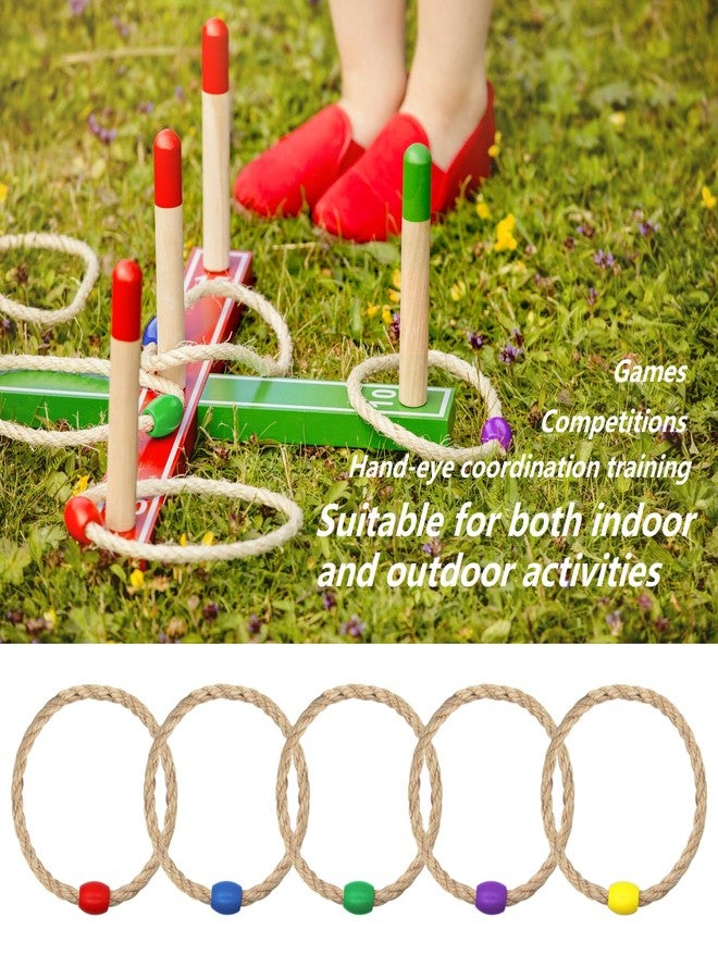 DONZWIYES 5 Pcs Multicolor Sisal Rope Ring Toss Game Replacement Parts, Outdoor Toss Rings for Speed and Agility Practice Game,Yard Games Lawn Games for Party (5 Colors-Red,Blue,Yellow,Green,Purple) - Image 3