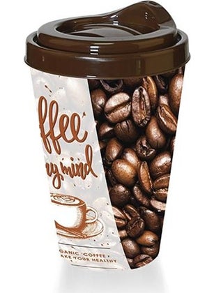 Titiz Meticulous Coffee Glass - Patterned with Lid  - Image 1