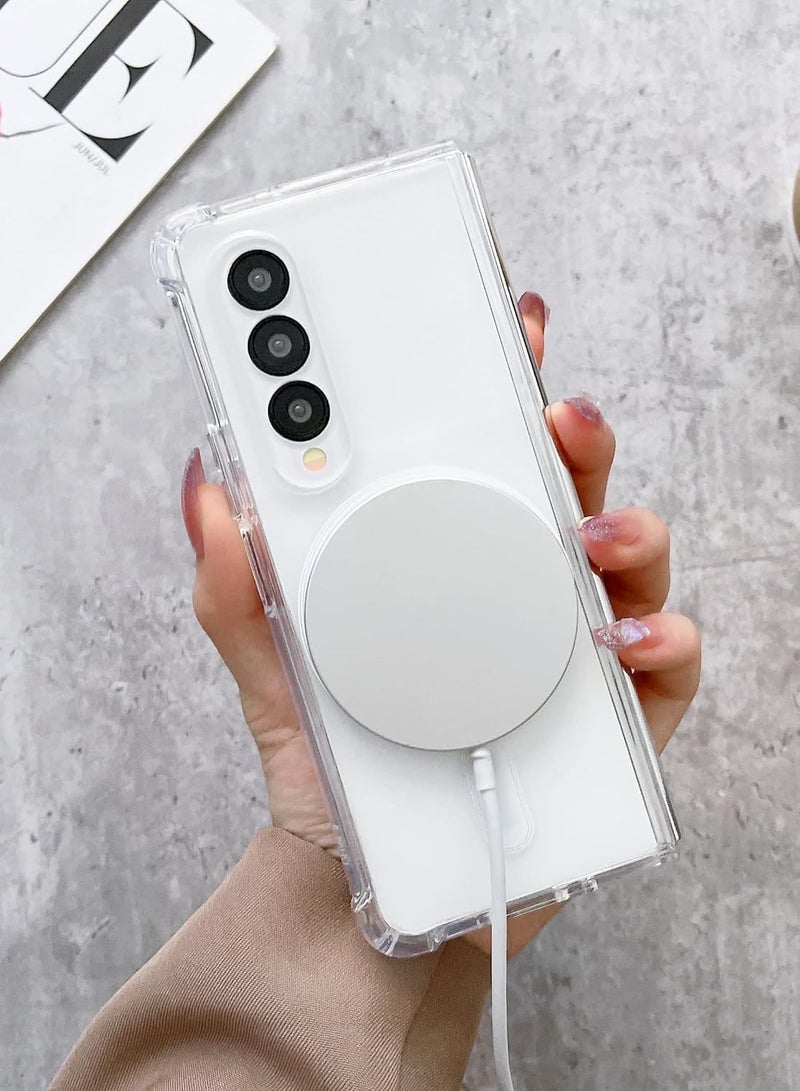 DUSALA Samsung Galaxy Z Fold 3 Magnetic Clear Case Cover Compatible with Magsafe Card Wallet and Wireless Charger Transparent Shockproof and Drop-Proof Anti-Yellowing Case Samsung Galaxy Z Fold 3 - Image 2