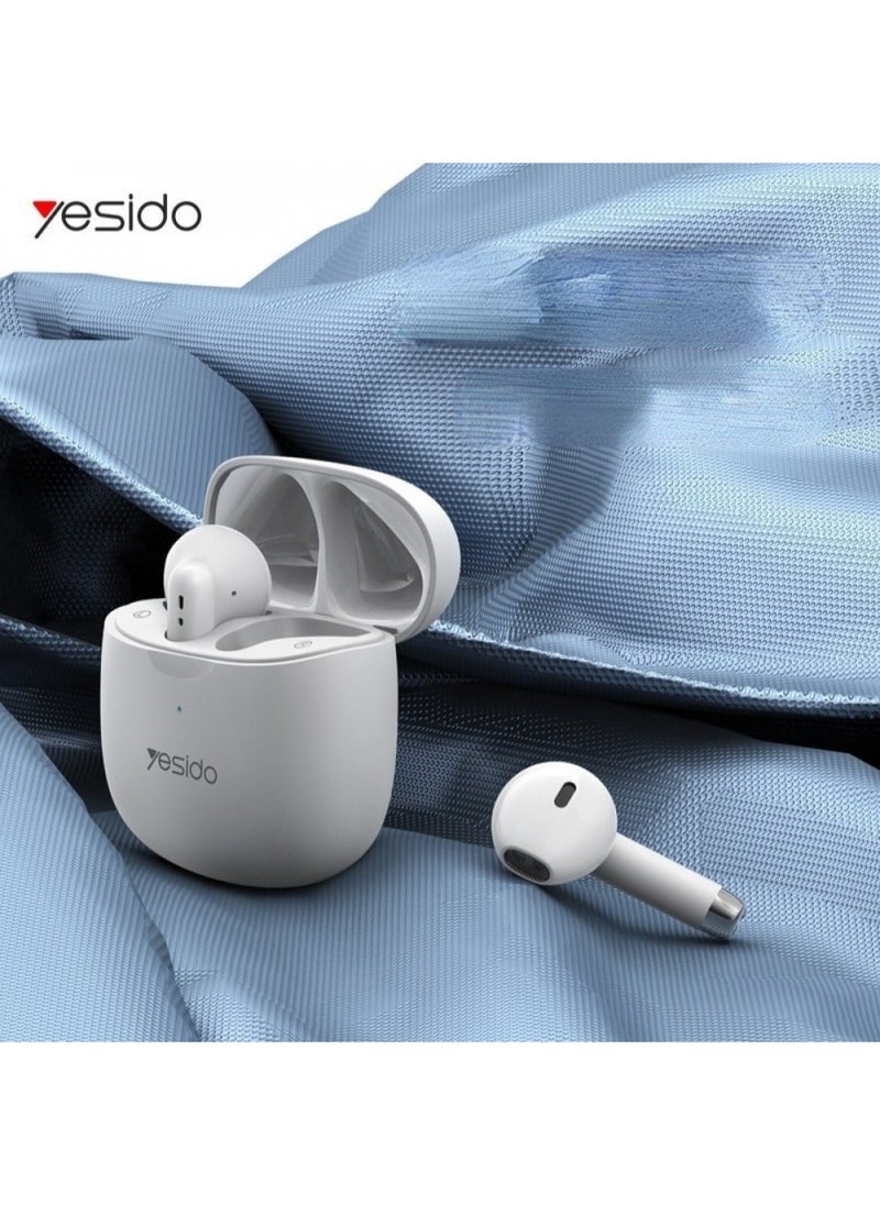 Yesido - Earbuds True TWS TWS05 Bluetooth 5.0 Wireless Earphone  Enhanced Sound Quality White - Image 1