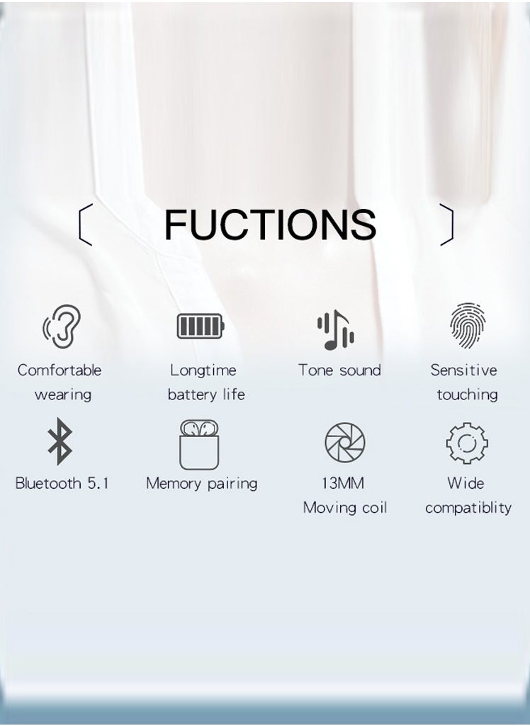 Yesido - Earbuds True TWS TWS05 Bluetooth 5.0 Wireless Earphone  Enhanced Sound Quality White - Image 1
