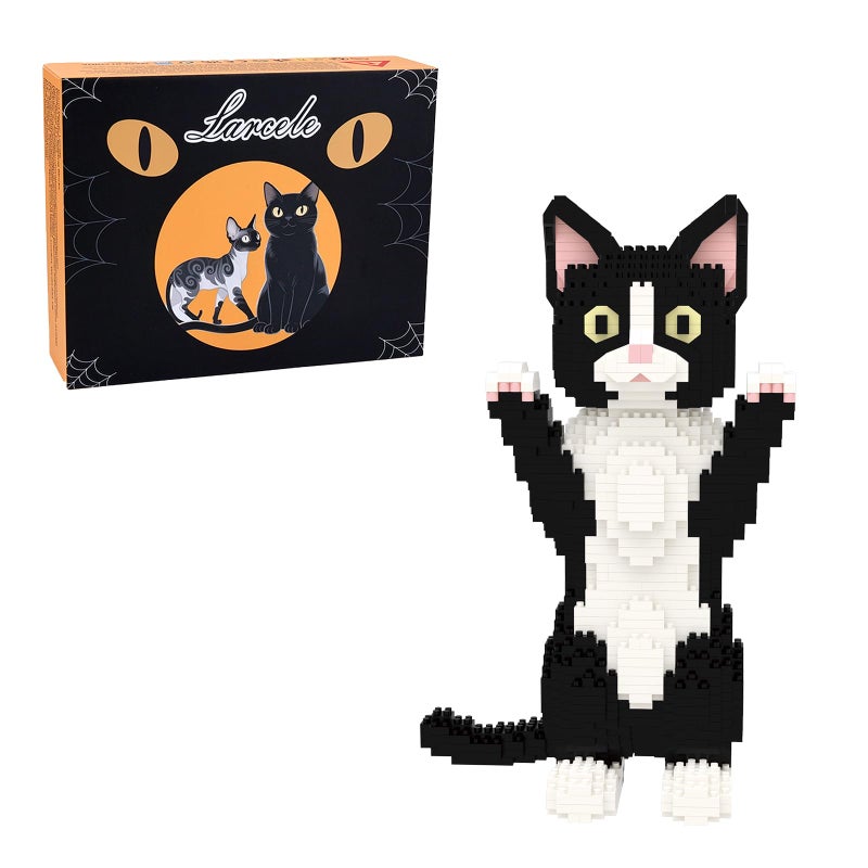 Larcele Micro Building Blocks Set DIY Mini Building Toy Bricks for Age Over 12 Years 1227 Pieces KLJM05 Devon Rex Cat - Image 3