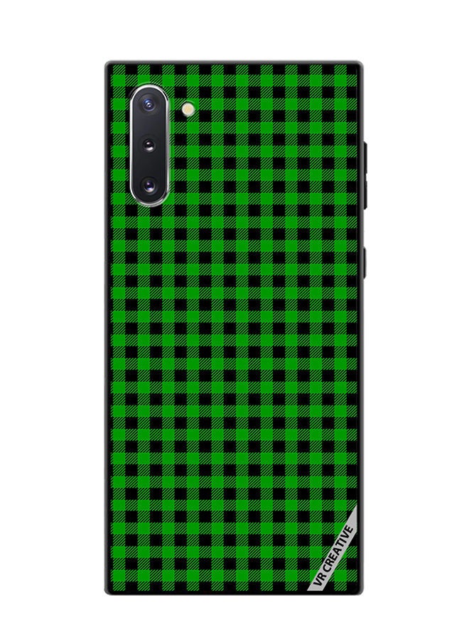 VR CREATIVE Protective Case Cover For Samsung Galaxy Note10 5G Green And Black Buffalo Plaid Texture Checkered Seamless Pattern Design Multicolour - Image 1
