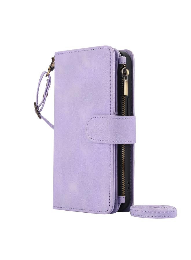 Zaboon Case For iPhone 12 Dream 9-Card Zipper Wallet RFID Leather Phone Case with Lanyard - Image 2