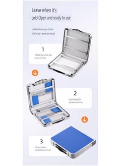 EXCLIFE Reinforced portable aluminum alloy folding table and chairs, one table and four chairs 120*60*55-70 (height adjustable)  - Image 4