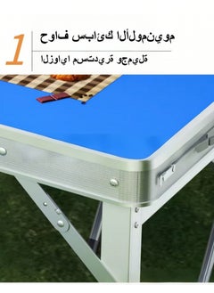 EXCLIFE Reinforced portable aluminum alloy folding table and chairs, one table and four chairs 120*60*55-70 (height adjustable)  - Image 5