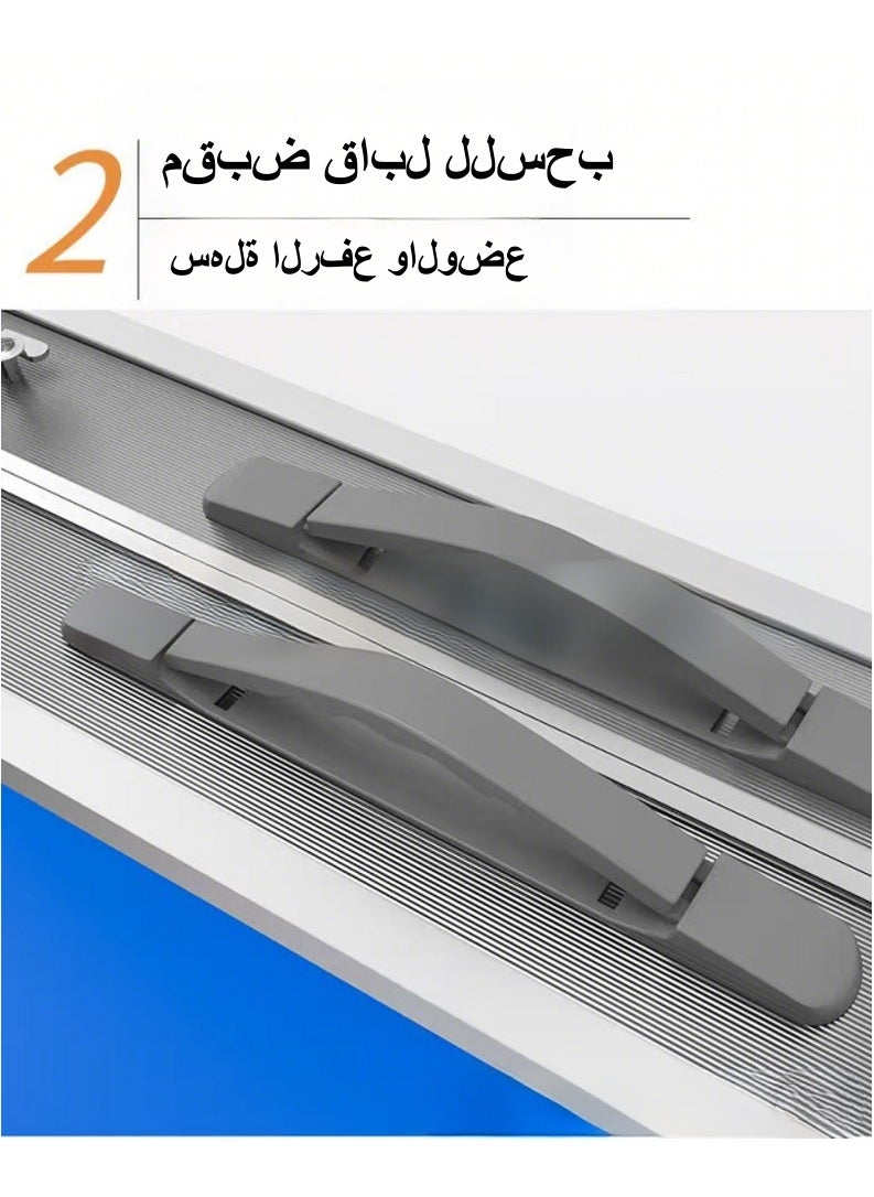 حصريا - طاولة وكراسي قابلة للطي من سبائك الألومنيوم المحمولة، طاولة واحدة وأربعة كراسي 120*60*55-70 (ارتفاع قابل للتعديل) - Image 1