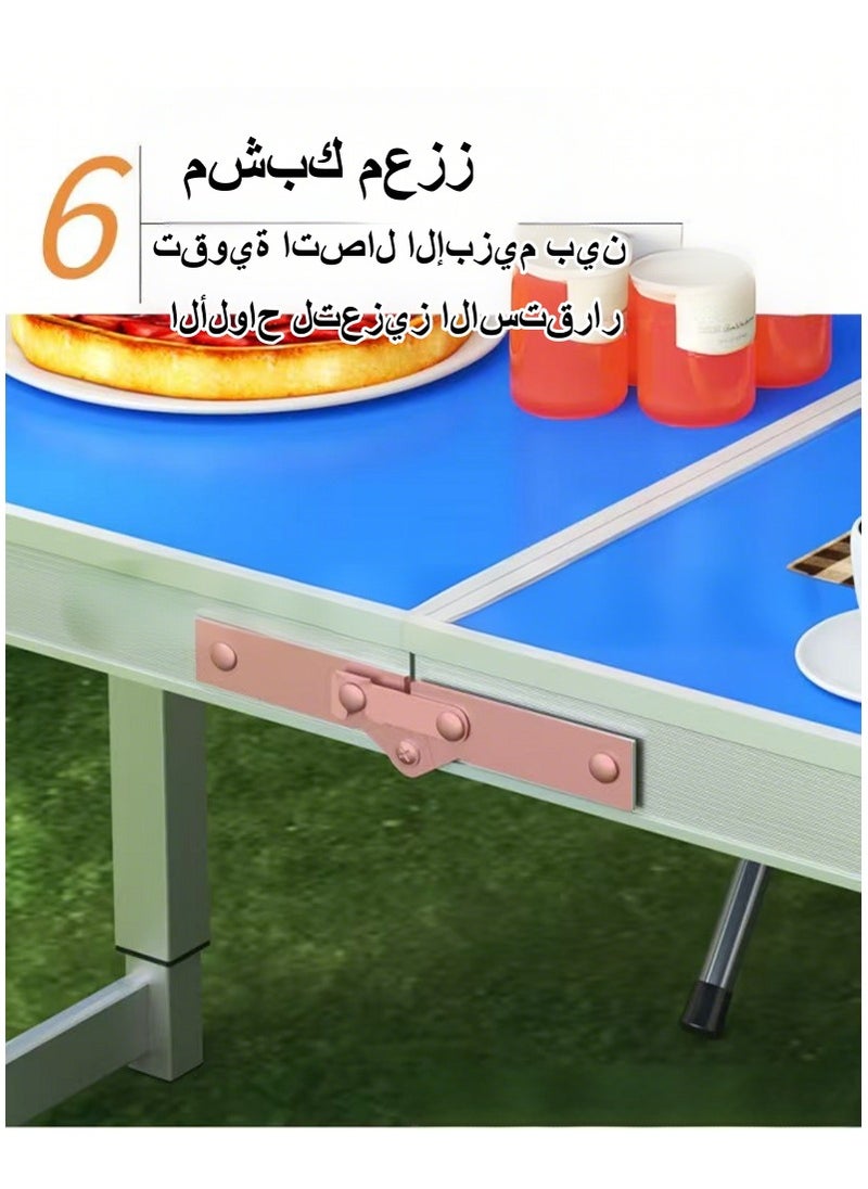 حصريا - طاولة وكراسي قابلة للطي من سبائك الألومنيوم المحمولة، طاولة واحدة وأربعة كراسي 120*60*55-70 (ارتفاع قابل للتعديل) - Image 1