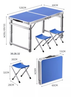 طاولة وكراسي قابلة للطي من سبائك الألومنيوم المحمولة، طاولة واحدة وأربعة كراسي 120*60*55-70 (ارتفاع قابل للتعديل) - pzsku/Z2F9D9D33E08499B3F827Z/45/_/1723796250/e842fe12-b20f-4f59-81d8-c177d77a0756