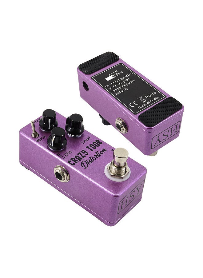 Generic - Guitar Distortion Pedal Electric Guitar Effects Pedal True Bypass Zinc Alloy Shell DC 9V 6.35mm Input/Output Interface Tone/Dist/Lever 3 Knobs Mini Guitar Distortion Effector - Image 1