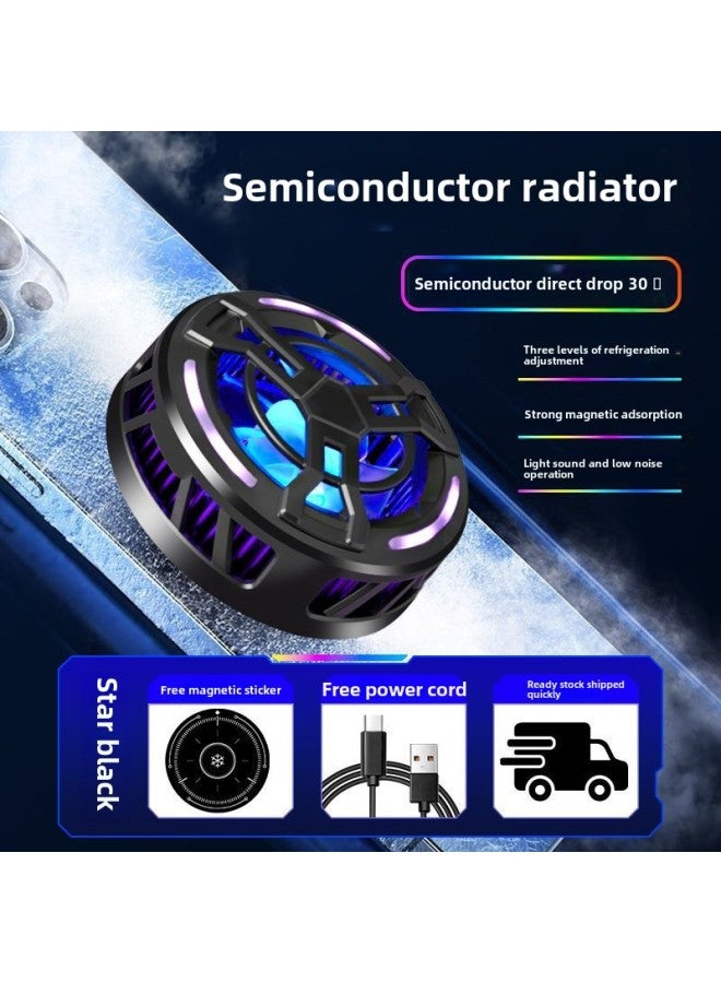 Supply F18 Air-cooled Mobile Phone Radiator Super Large Air Volume Hurricane Radiator Cooling Source Wholesale-Color:S13 Icing Magnetic Radiator-black (streamer Third Gear 15W Power)  - Image 1