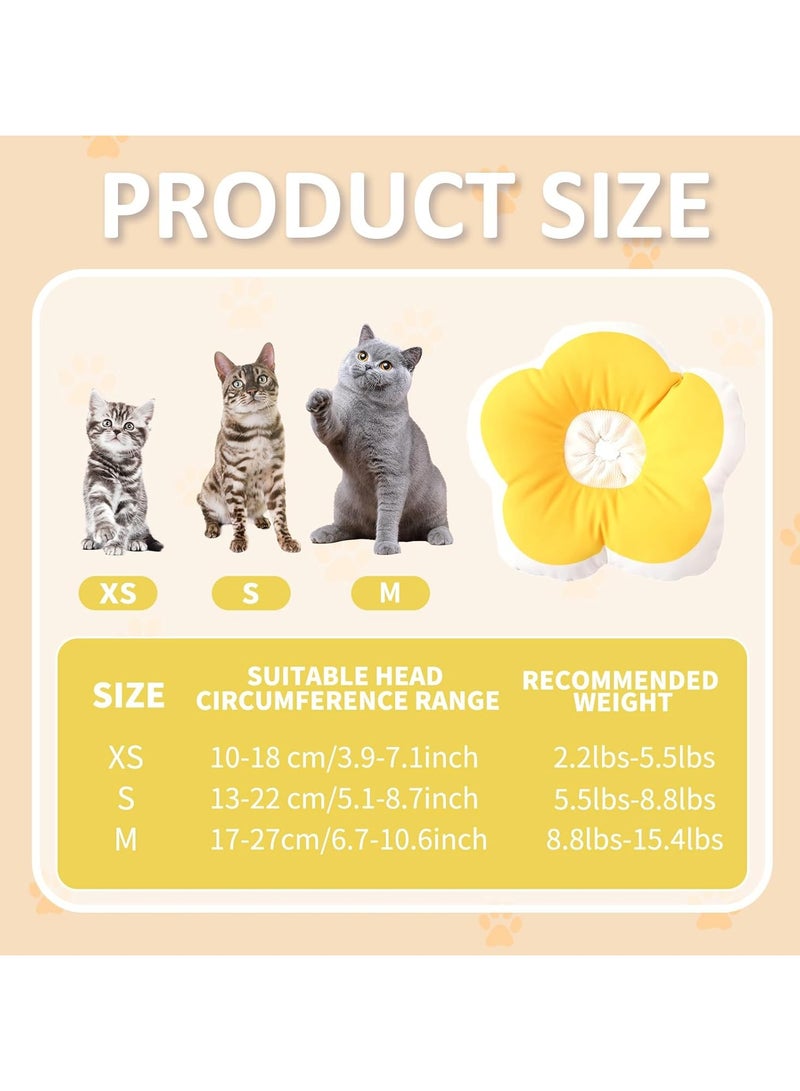 A.M Cat Cone Collar Cat Recovery Collar, Flower Cat Neck Cone Surgery Recovery Elizabethan Collars, Cute Waterproof Adjustable Kitten Soft Cone Collar with Drawstring Design-Purple - Image 2