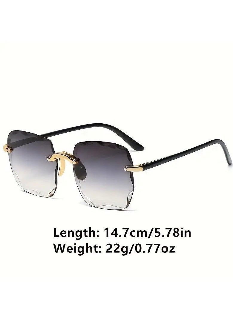 Ucanbe - Square Rimless Fashion Sunglasses for Women Men - Image 1